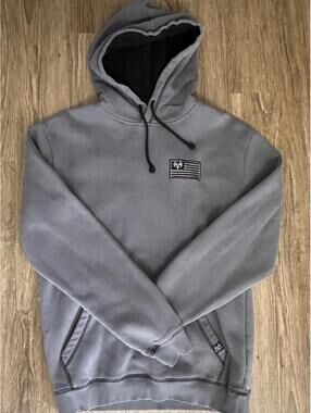Buck Mason Men's Grey and Blue Hoody